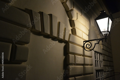 old street lamp in the night
