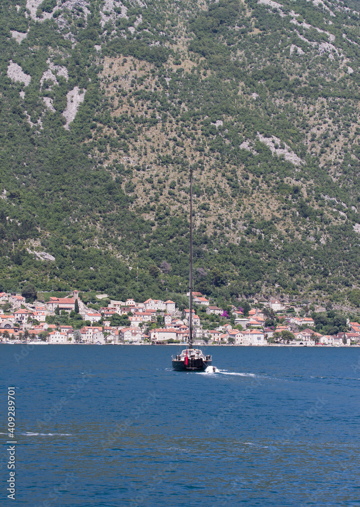 Montenegro Bay of Kotor view of the yacht
