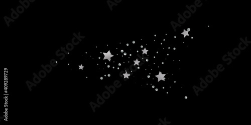 Silver star of confetti. Falling stars © niko180180