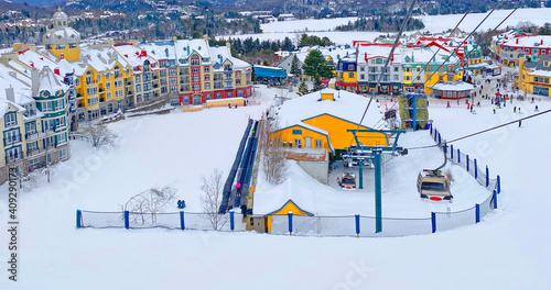 Mont Tremblant village resort in winter, Quebec, Canada