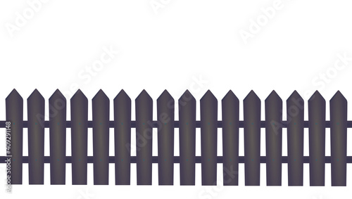 Wooden planks fence.  vector illustration