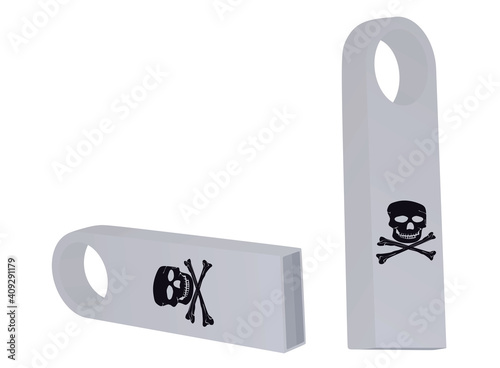 USB flash malware. vector illustration