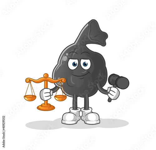 trash bag lawyer cartoon. cartoon mascot vector