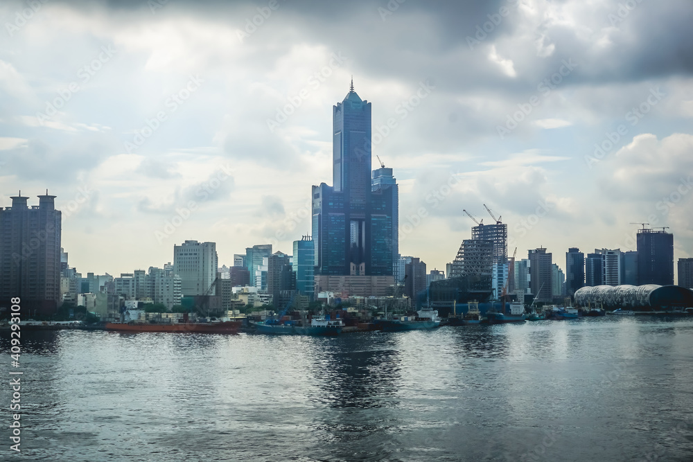 Kaohsiung city landscape from the sea