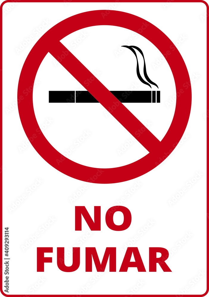 No smoking plate, poster, Spanish No smoking plate, poster, Spanish