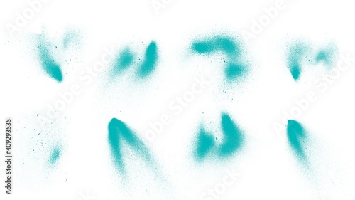 Wallpaper Mural Beautiful set of turquoise paint spray Torontodigital.ca