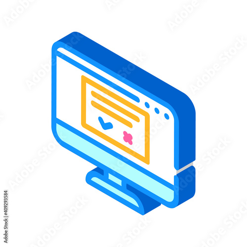 accept or reject request of operating system isometric icon vector illustration