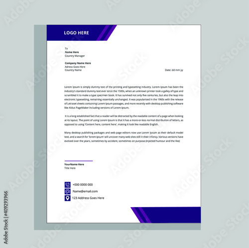 Purple Business Letterhead