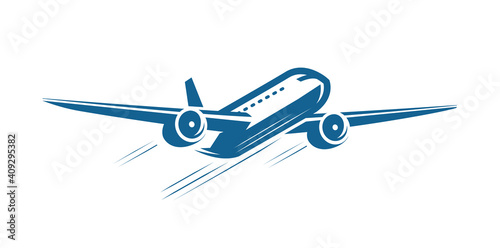 Airplane flying symbol. airline, journey icon vector illustration