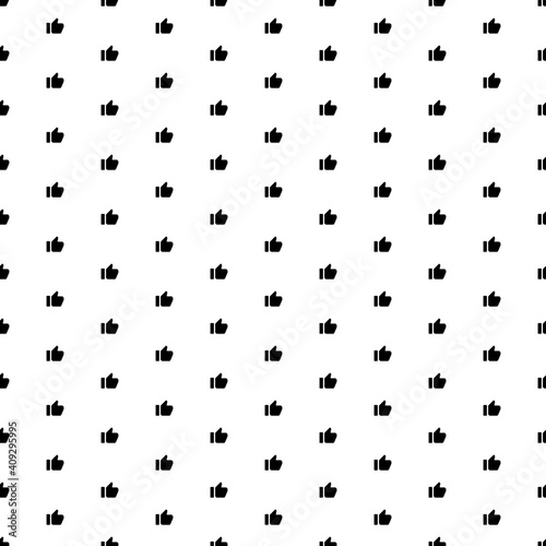 Square seamless background pattern from black thumb up symbols. The pattern is evenly filled. Vector illustration on white background