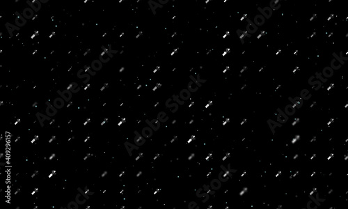Seamless background pattern of evenly spaced white champagne opening symbols of different sizes and opacity. Vector illustration on black background with stars © Alexey