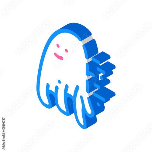 ghost spirit of a dead person isometric icon vector illustration