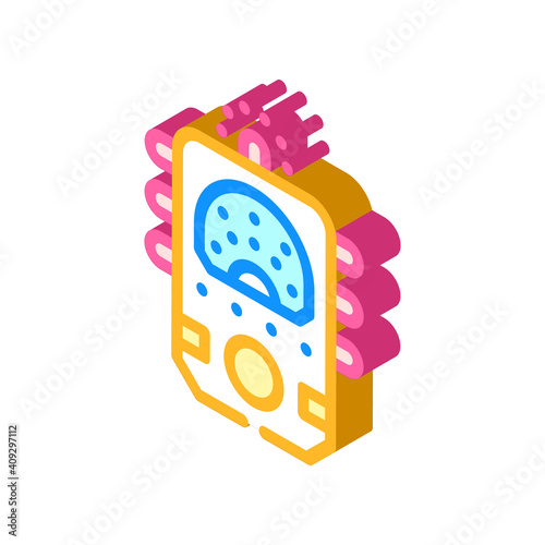 ectoplasm paranormal detector isometric icon vector illustration
