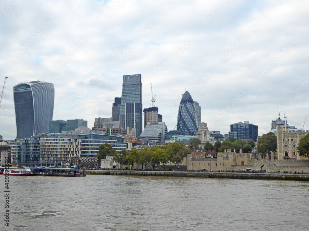 River Thames and the Tower of London, England