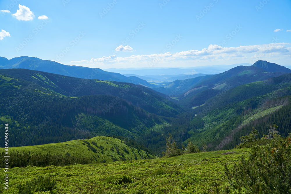 Summer mountain landscape in Poland, the Tatra Mountains.