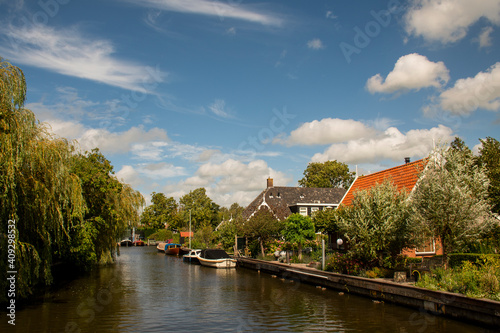 Summer landscape in the Dutch village of Uitgeest in North Holland province.