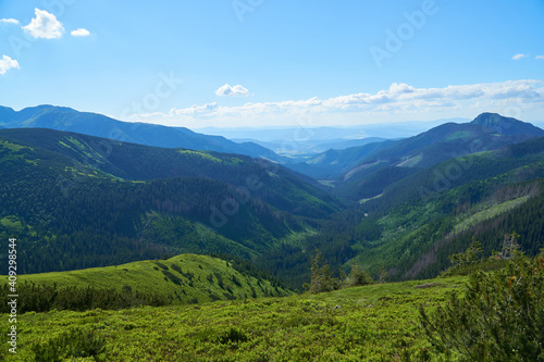 Summer mountain landscape in Poland  the Tatra Mountains.