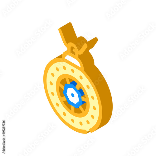 amulet accessory isometric icon vector illustration color