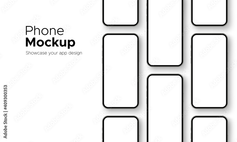 Mobile Phone Screens Mockups for Showing Your App Design, Isolated on White Background. Vector Illustration Mobile Phone Screens Mockups for Showing Your App Design, Isolated on White Background. Vector Illustration