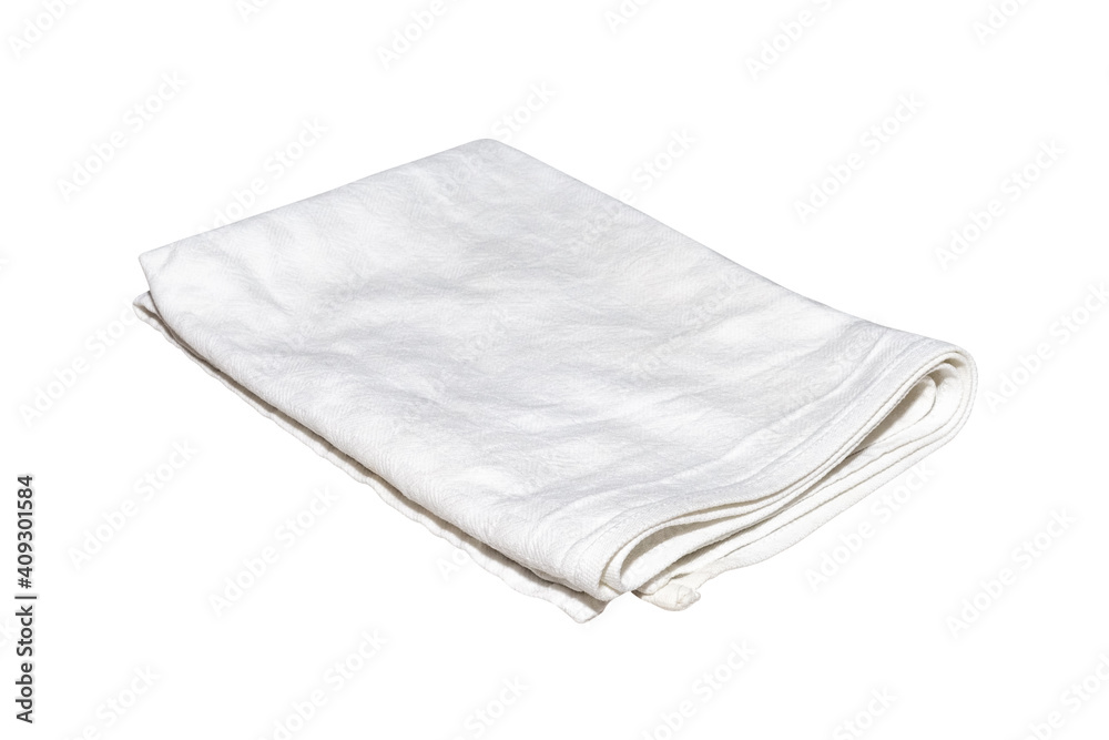 white table service cotton napkin isolated on white background white table service cotton napkin isolated on white background