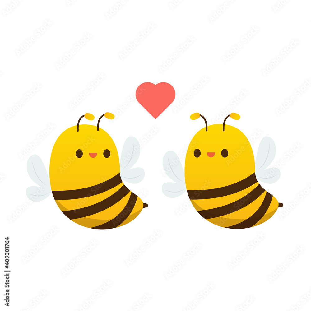 Obraz premium Bee vector. Bee character design. free space for text. blank. copy space.