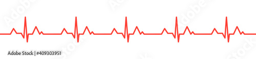 Heartbeat red pulse vector line icon. Pulse isolated on white background. Heart beat, cardiogram. Vector illustration for medical offers and websites.