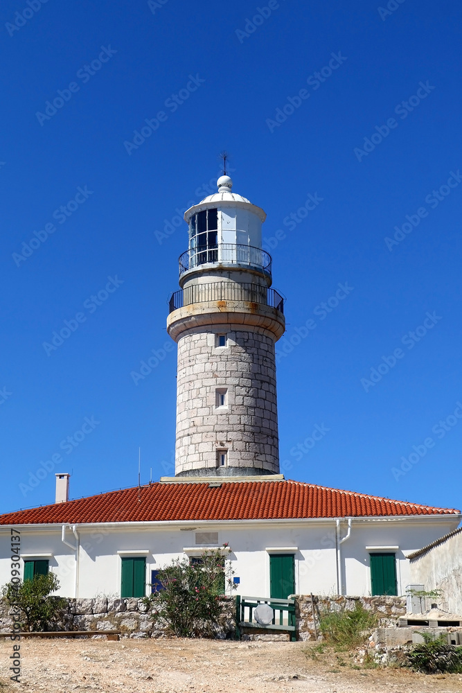 Picturesque lighthouse on island Lastovo, Croatia.