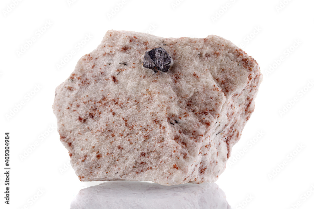 macro mineral stone Cassiterite on a white background macro mineral stone Cassiterite on a white background