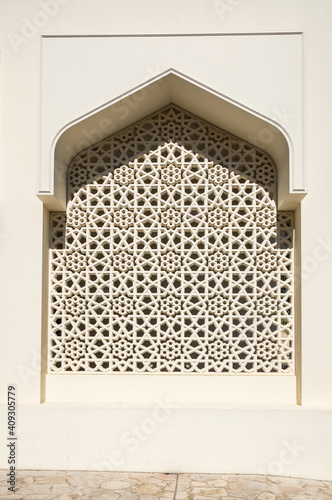 The wall of the mosque in Bastakiya, Dubai