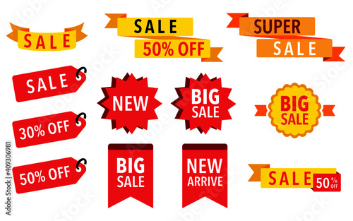 sale banner, sale tag collection, big sale, super sale, sale icon, vector, badge, coupon