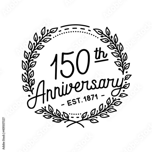 150 years anniversary celebrations design template. 150th logo. Vector and illustrations.