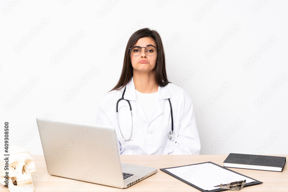 Professional traumatologist in workplace sad Professional traumatologist in workplace sad