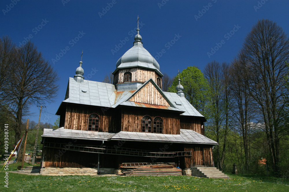 Greek Catholic church of Saint Nicholas in Chmiel village, Bieszczady Mountains, Poland Greek Catholic church of Saint Nicholas in Chmiel village, Bieszczady Mountains, Poland