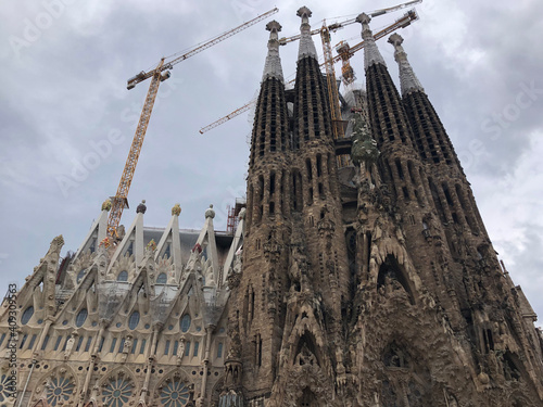 Famous cathedral, the Sagrada Familia, in Barcelona