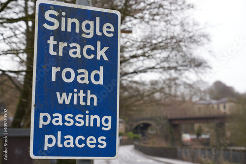 Single track road sign