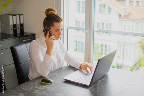 Accountant working on a computer