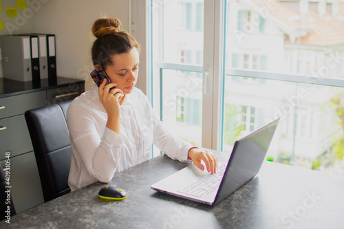 Accountant working on a computer