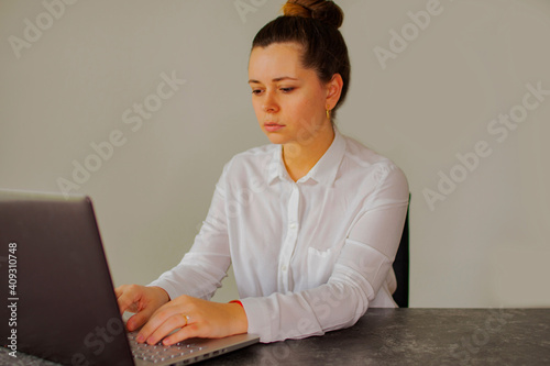 Accountant working on a computer