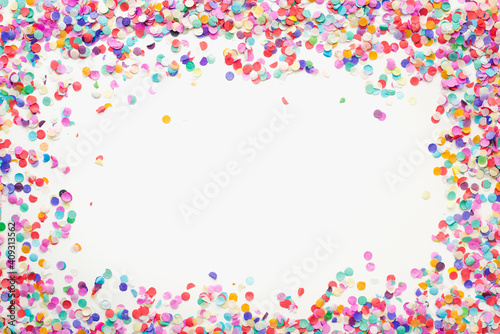 color frame, confetti, confetti on a white background, confetti frame © lelya198814
