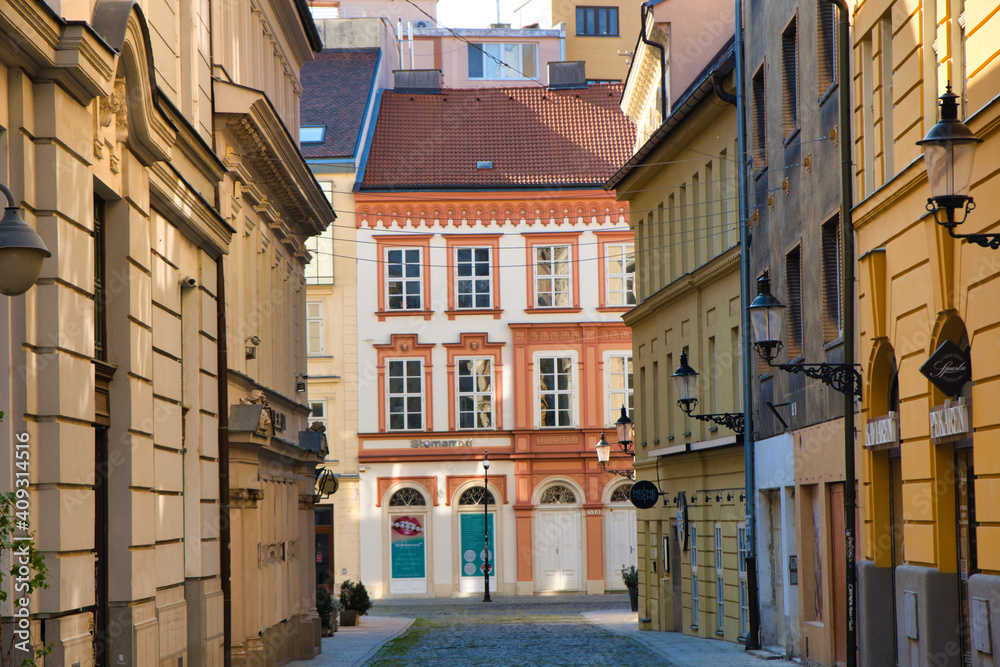 Obraz premium Bratislava old town has many beautiful buildings