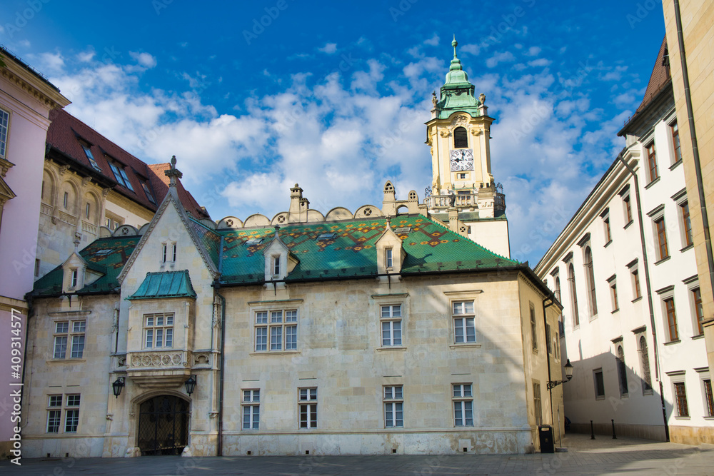 Old town hall in Bratislava city center is one of the most important attractions Old town hall in Bratislava city center is one of the most important attractions