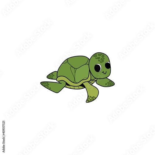 Vector cute turtle mascot logo