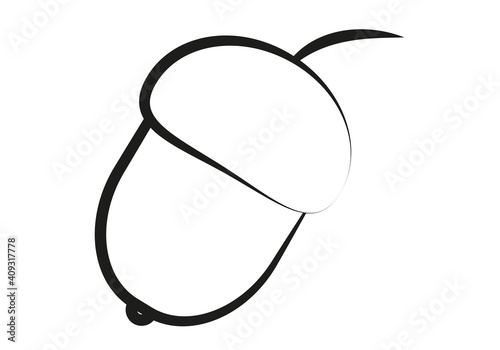 Icono de bellota en fondo blanco.