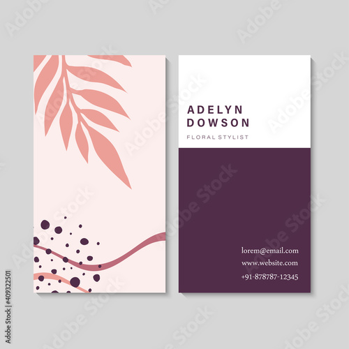 visiting card or business card set. Flyer template design.