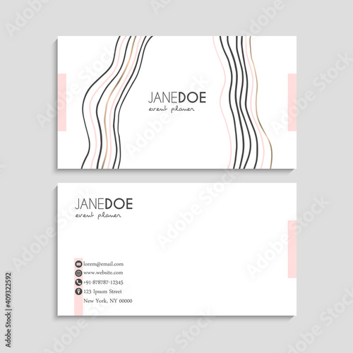 visiting card or business card set. Flyer template design.