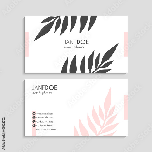visiting card or business card set. Flyer template design.