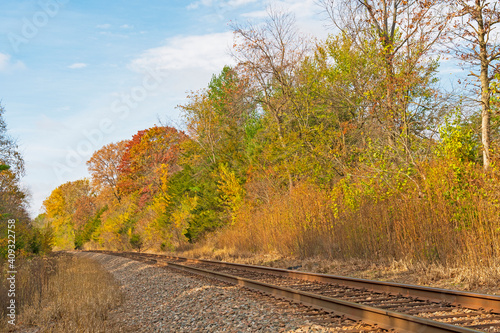 Autumn Colors Along a Lonely Railway
