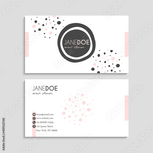 visiting card or business card set. Flyer template design.