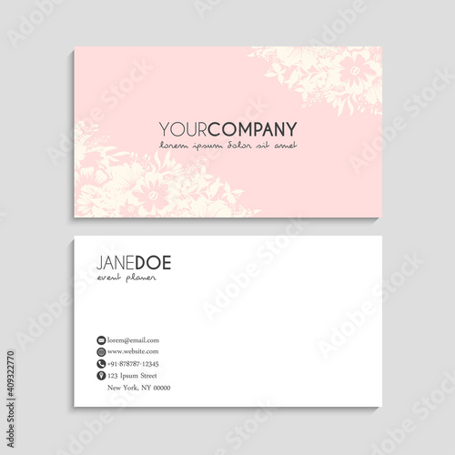 visiting card or business card set. Flyer template design.