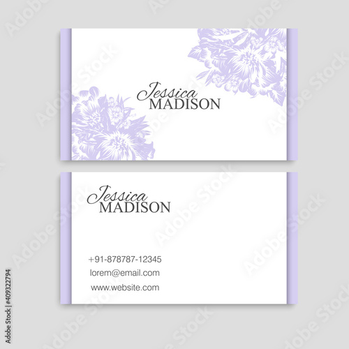 Business Card. Vintage decorative elements. Ornamental floral business cards.
